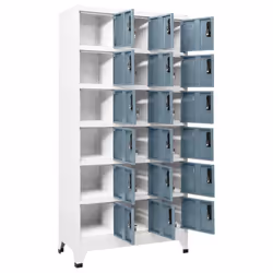 vidaXL Locker Cabinet Light Grey and Dark Grey Steel Filling Cabinet Furniture - Additional view 2