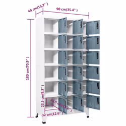 vidaXL Locker Cabinet Light Grey and Dark Grey Steel Filling Cabinet Furniture - Additional view 3