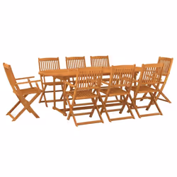 vidaXL Garden Dining Set 9 Piece Outdoor Table and Chair Solid Wood Acacia - Additional view 6