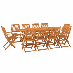 vidaXL Garden Dining Set 11 Piece Outdoor Table and Chair Solid Wood Acacia - Additional view 4