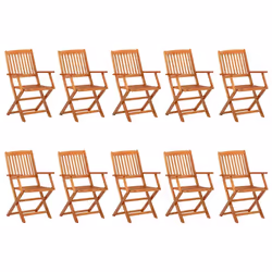 vidaXL Garden Dining Set 11 Piece Outdoor Table and Chair Solid Wood Acacia - Additional view 5