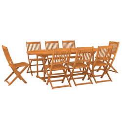 vidaXL Garden Dining Set 9 Piece Outdoor Table and Chair Solid Wood Acacia - Additional view 7