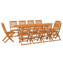 vidaXL Solid Acacia Wood Garden Dining Set 11 Piece Outdoor Table and Chair - Additional view 5