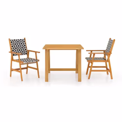 vidaXL Solid Wood Acacia Garden Dining Set Furniture Multi Sizes 3/5/7/9 Piece - 88 cm table length/3
