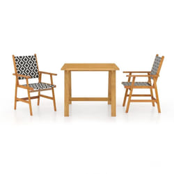 vidaXL Solid Wood Acacia Garden Dining Set Furniture Multi Sizes 3/5/7/9 Piece - 88 cm table length/3