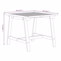vidaXL Solid Wood Acacia Garden Dining Set Furniture Multi Sizes 3/5/7/9 Piece - 88 cm table length/3 - Additional view 6