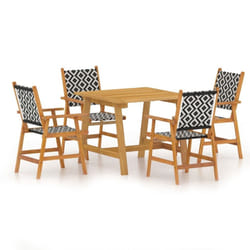 vidaXL Solid Wood Acacia Garden Dining Set Furniture Multi Sizes 3/5/7/9 Piece - 88 cm table length/5