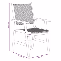 vidaXL Solid Wood Acacia Garden Dining Set Furniture Multi Sizes 3/5/7/9 Piece - 88 cm table length/5 - Additional view 7