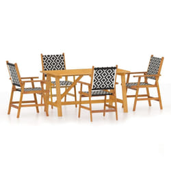 vidaXL Solid Wood Acacia Garden Dining Set Furniture Multi Sizes 3/5/7/9 Piece - 140 cm table length/5