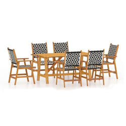vidaXL Solid Wood Acacia Garden Dining Set Furniture Multi Sizes 3/5/7/9 Piece - 140 cm table length/7