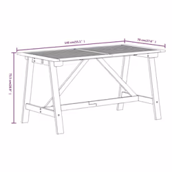 vidaXL Solid Wood Acacia Garden Dining Set Furniture Multi Sizes 3/5/7/9 Piece - 140 cm table length/7 - Additional view 6
