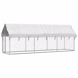 vidaXL Outdoor Dog Kennel with Roof Patio Enclosure Dog Cage Dog House Crate - 400 x 100 x 150 cm