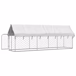 vidaXL Outdoor Dog Kennel with Roof Patio Enclosure Dog Cage Dog House Crate - 400 x 100 x 150 cm - Additional view 4