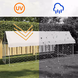 vidaXL Outdoor Dog Kennel with Roof Patio Enclosure Dog Cage Dog House Crate - 400 x 100 x 150 cm - Additional view 7