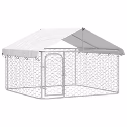 vidaXL Outdoor Dog Kennel with Roof Patio Enclosure Dog Cage Dog House Crate - 200 x 200 x 150 cm