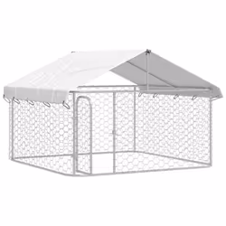 vidaXL Outdoor Dog Kennel with Roof Patio Enclosure Dog Cage Dog House Crate - 200 x 200 x 150 cm - Additional view 4