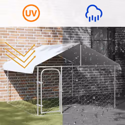 vidaXL Outdoor Dog Kennel with Roof Patio Enclosure Dog Cage Dog House Crate - 200 x 200 x 150 cm - Additional view 7