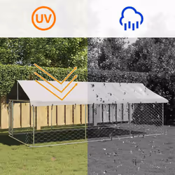 vidaXL Outdoor Dog Kennel with Roof Patio Enclosure Dog Cage Dog House Crate - 400 x 200 x 150 cm - Additional view 6