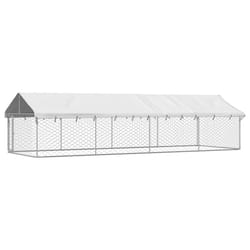 vidaXL Outdoor Dog Kennel with Roof Patio Enclosure Dog Cage Dog House Crate - 600 x 200 x 150 cm
