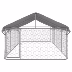 vidaXL Outdoor Dog Kennel with Roof Patio Enclosure Dog Cage Dog House Crate - 600 x 200 x 150 cm