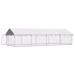 vidaXL Outdoor Dog Kennel with Roof Patio Enclosure Dog Cage Dog House Crate - 600 x 200 x 150 cm