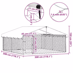 vidaXL Outdoor Dog Kennel with Roof Patio Enclosure Dog Cage Dog House Crate - 300 x 300 x 150 cm - Additional view 9