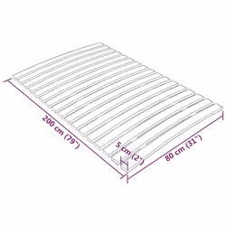 vidaXL Slatted Bed Base with Slats Bedroom Bed Slat Frame Mattress Foundation - 80 x 200 cm - Additional view 7