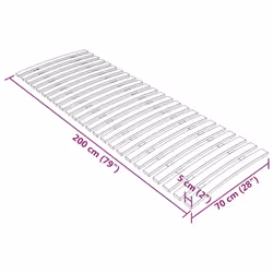 vidaXL Slatted Bed Base with Slats Bedroom Bed Slat Frame Mattress Foundation - 70 x 200 cm - Additional view 7