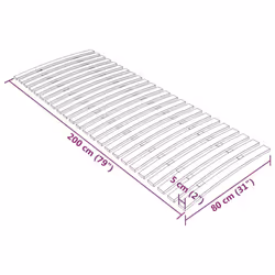 vidaXL Slatted Bed Base with Slats Bedroom Bed Slat Frame Mattress Foundation - 80 x 200 cm