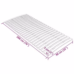 vidaXL Slatted Bed Base with Slats Bedroom Bed Slat Frame Mattress Foundation - 90 x 200 cm