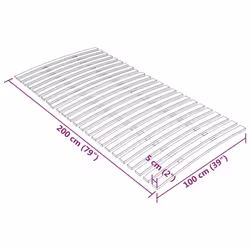 vidaXL Slatted Bed Base with Slats Bedroom Bed Slat Frame Mattress Foundation - 100 x 200 cm