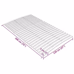 vidaXL Slatted Bed Base with Slats Bedroom Bed Slat Frame Mattress Foundation - 120 x 200 cm - Additional view 7