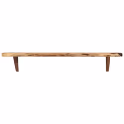 vidaXL 2x Solid Wood Acacia Wall Shelves Wooden Home Plank Shelf Furniture