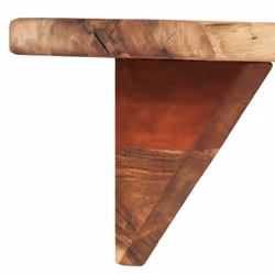 vidaXL 2x Solid Wood Acacia Wall Shelves Wooden Home Plank Shelf Furniture - Additional view 4