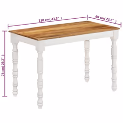 vidaXL Solid Wood Mango Dining Table Writing Dinette Desk Wooden Furniture
