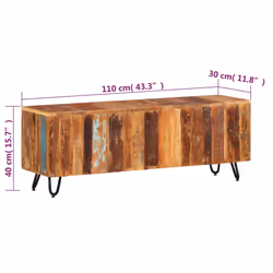 vidaXL TV Cabinet Solid Wood Reclaimed TV Shelf HiFi Stand Wooden Cabinet