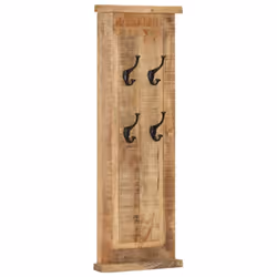 vidaXL 2x Solid Wood Mango Coat Racks Clothes Stand Hanger Hook Furniture - Additional view 10