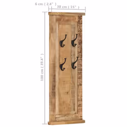 vidaXL 2x Solid Wood Mango Coat Racks Clothes Stand Hanger Hook Furniture - Additional view 8