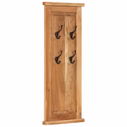 vidaXL 2x Solid Wood Acacia Coat Racks Clothes Stand Hanger Hook Furniture - Additional view 10