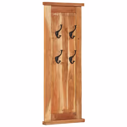 vidaXL 2x Solid Wood Acacia Coat Racks Clothes Stand Hanger Hook Furniture - Additional view 8