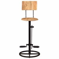 vidaXL 2x Solid Wood Mango Bar Stools Wooden Kitchen Bike Bar Chair Furniture