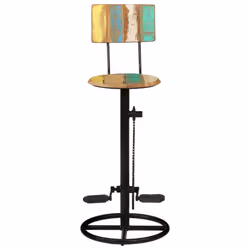 vidaXL 2x Bar Stools Solid Wood Reclaimed Wooden Kitchen Bar Chair Furniture