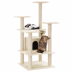vidaXL Cat Tree with Sisal Scratching Posts 110cm Cat Play Tower Multi Colours - cream - Additional view 10