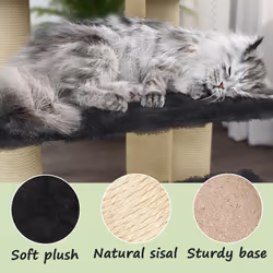 vidaXL Cat Tree with Sisal Scratching Posts 110cm Cat Play Tower Multi Colours - dark grey