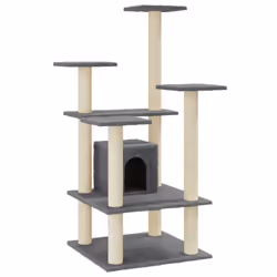 vidaXL Cat Tree with Sisal Scratching Posts 110cm Cat Play Tower Multi Colours - dark grey - Additional view 8