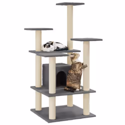 vidaXL Cat Tree with Sisal Scratching Posts 110cm Cat Play Tower Multi Colours - dark grey - Additional view 9