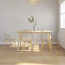 vidaXL 6x Dining Chairs Transparent PET Home Kitchen Dinner Chair Seating Seat