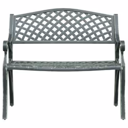 vidaXL Garden Bench 102 cm Cast Aluminium Green
