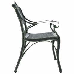 vidaXL Garden Bench 102 cm Cast Aluminium Green