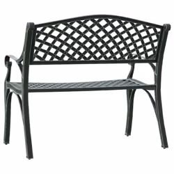 vidaXL Garden Bench 102 cm Cast Aluminium Green - Additional view 4
